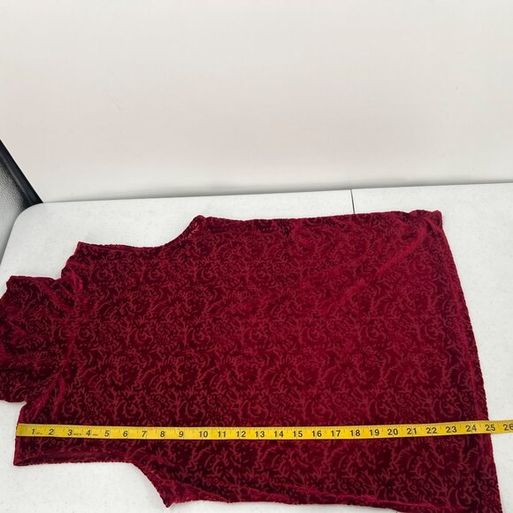 Liz Claiborne Women Size Medium Sleeveless Red Velvet Turtleneck Top - Picture 7 of 8